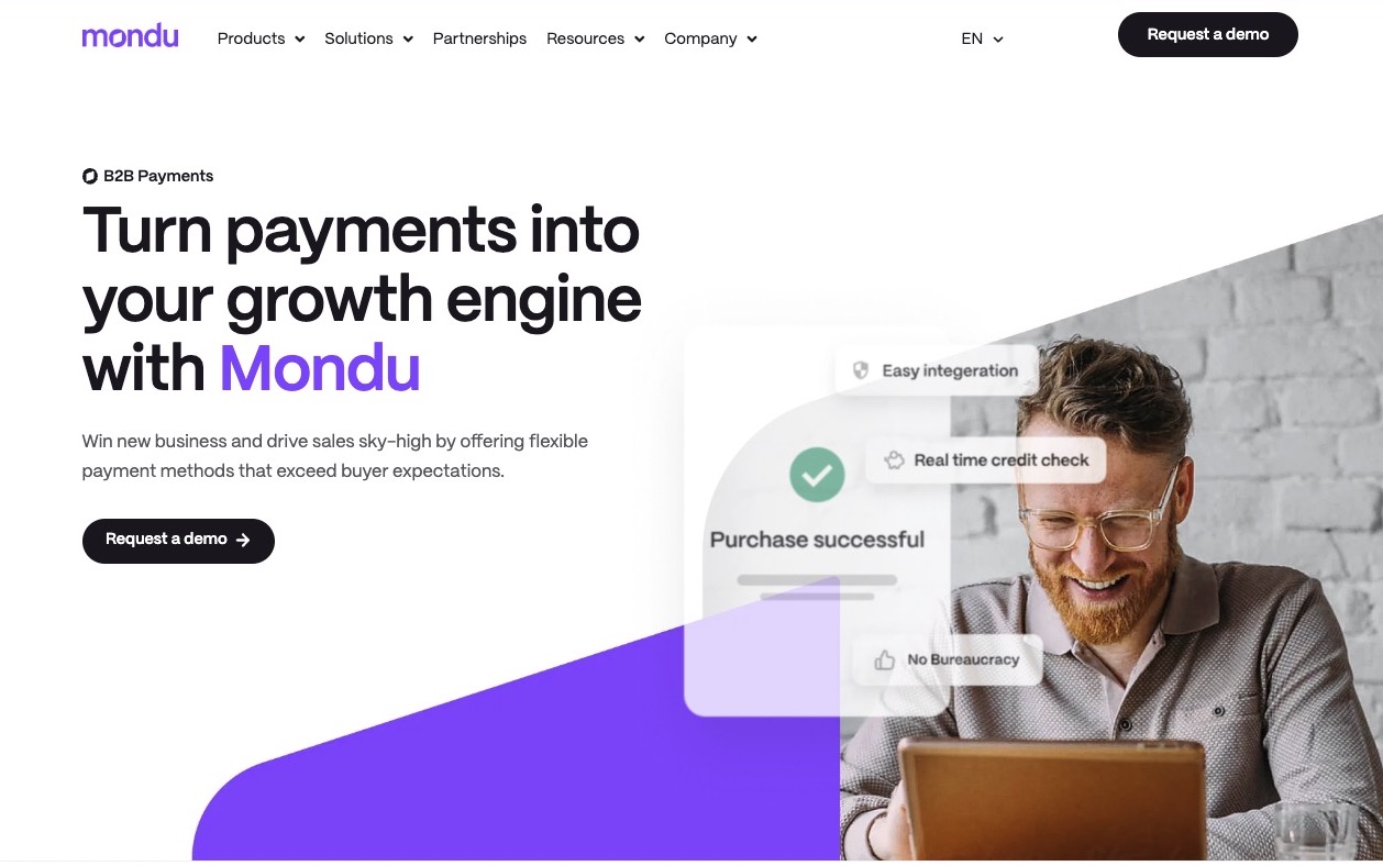 Die besten Websites Beispiel 2 - Mondu