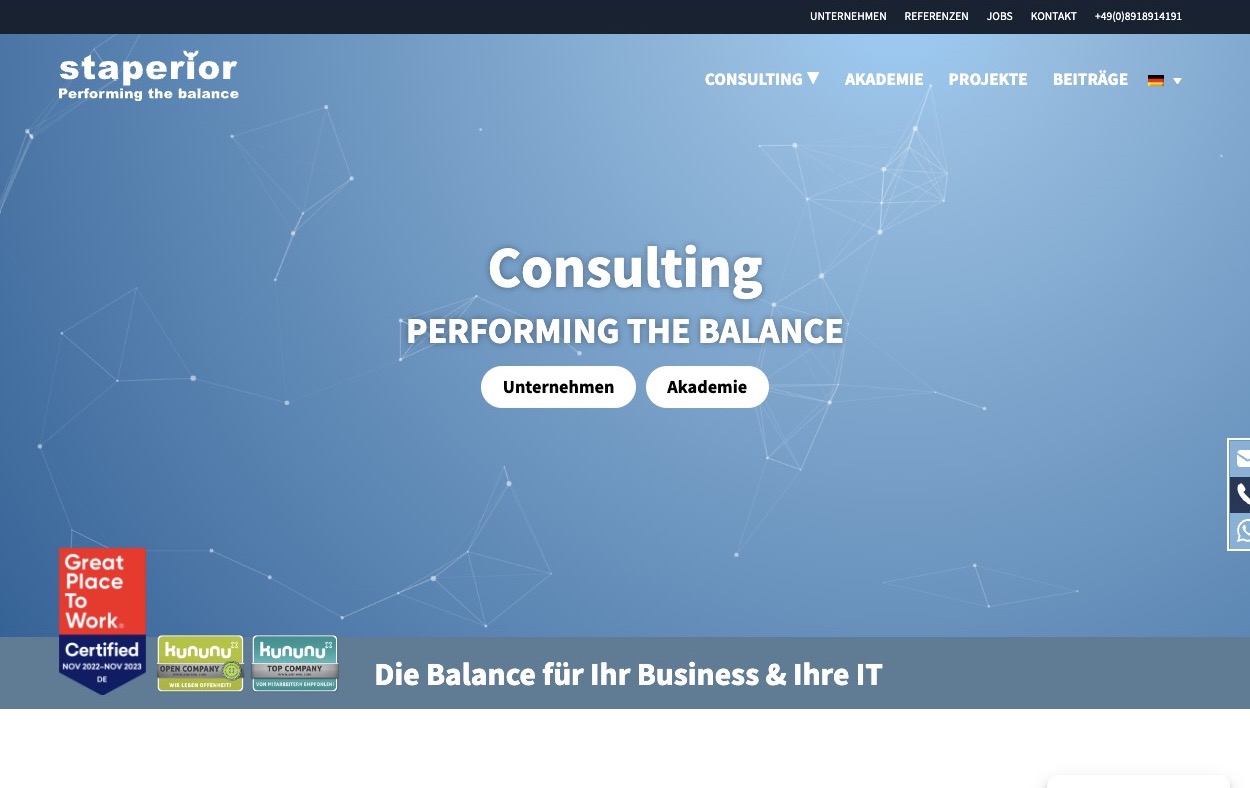 Schlechte Website Beispiel 3 - Staperior Consulting GmbH